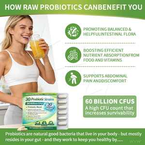 Probiótico Avanzado Prebiótico 100 Mil Millones de UFC 30 Cepas Enzimas Digestivas Salud Intestinal Apoyo para Mujeres OEM - Product Image 5