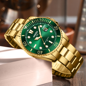 Montre à quartz classique pour homme NIBOSI 2705, bracelet en acier inoxydable bicolore or et argent, lumineuse, étanche, montre-bracelet pour homme d'affaires - Product Image 4