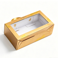 Scatola regalo portatile in cartoncino bianco stampato CMYK personalizzato con finestra trasparente in PVC, scatola di imballaggio in carta portatile per bevande, torte e dessert