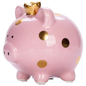 Enfant à Chérir Cochon En Céramique Tirelire Tirelire Tirelire Princesse Et Le <span class=keywords><strong>Prince</strong></span> Avec <span class=keywords><strong>Couronne</strong></span> Cadeaux de Saint Valentin - Product Image 2