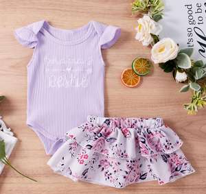 Conjuntos de 2 Piezas de Pijamas Orgánicos Japoneses de Nuevo Estilo para Bebés, con Vestido con Estampado de Flores para Niños Pequeños - Product Image 2