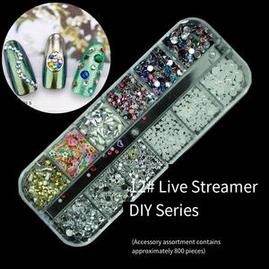 Бижутерия SunelNail: прозрачные акриловые стразы из смолы с мультяшным дизайном, золотые и серебряные заклепки, полые пайетки 2/3/4 мм, цветные плоские стразы - Product Image 3