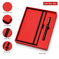 Ensemble cadeau de carnet en cuir PU A5 avec logo personnalisé, stylo, clé USB, agenda professionnel en PU thermosoudé, kit de papeterie, vente en gros OEM