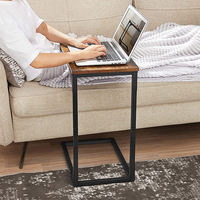 Petite Table d'angle rustique et marron en métal, en forme de C, Table d'appoint, canapé, usage industriel, nouveauté