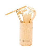 Ensemble de râteau à sable en bois de bambou créatif du fabricant Mini outils à main de jardin pour paysage sec Table à sable Peinture à pousser gratuite