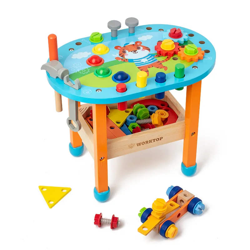 CE CPCモンテッソーリ木製教育スクリューナットアセンブリツールテーブルおもちゃふり遊び建設プレイセット子供のためのおもちゃ