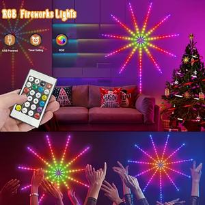 Luces LED RGB de Fuegos Artificiales con Sincronización Musical, Tira de Luces con Alimentación USB y Control Remoto para Navidad, Fiestas, Dormitorios y Jardines - Product Image 1