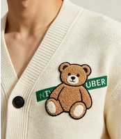 FNJIA Pull-over unisexe en tricot ample à motif ours 3D, style coréen décontracté, en polaire colorée, version hiver, ODM