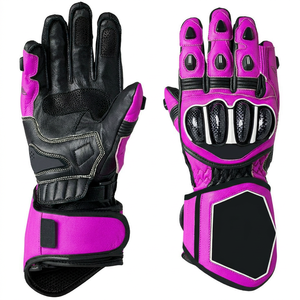 Woman Full Figure pink Black Custom Made <b>Gloves</b> The top Quality <b>Gloves</b> Leather Palm Guard Adjustable Wrist Strap <b>Motobike</b> - Product Image 1