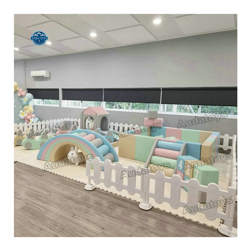 Custom Pastel Commercial Luxury Play Area Soft Play Set Indoor Playground