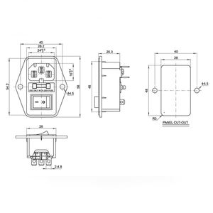 Prise de courant alternatif triplet type prise avec oreille tout cuivre prise de courant avec lampe avec un seul ruban de sécurité avec type de fil - Product Image 4