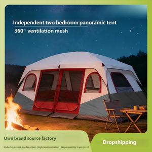 Tenda da Campeggio Grande con Due Camere e Un Soggiorno, Camera da Letto Privata, Vista Panoramica, Tenda Familiare per Campeggio all'Aperto e Viaggi nella Natura - Product Image 6