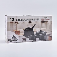 Batterie de Cuisine Ménagère Antiadhésive pour l'Export, Ensemble de 13 Pièces Comprenant Marmites, Casseroles et Poêle à Frire, Multi-Pièces pour la Cuisine