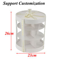 Support à gâteau en carton pour le thé de l'après-midi en famille, support à dessert portable, étagère de rangement multi-niveaux, boîte d'emballage