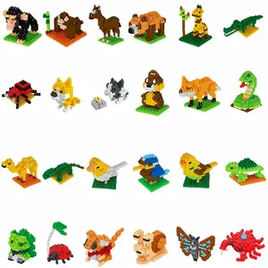 7.5cm Nano Blocks leguoguo 2nd Microparticle Bricks 30 + style animals have Box istruzioni blocchi di costruzione educativi BX Toys