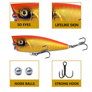Popper <span class=keywords><strong>leurre</strong></span> basse ABS appât dur artificiel <span class=keywords><strong>leurre</strong></span> vairon d'eau salée avec crochets pour la pêche de fond - Product Image 3