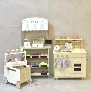 Certifié CE Crème glacée solide en bois drôle Faire semblant de cuisine Jouets pour enfants Magasin de simulation Maison de jeu Panier - Product Image 5