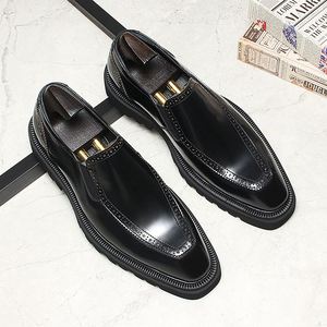 Top Luxury Designer High Quality Black and Brown Color Men's Elevator <b>Height</b> <b>Increasing</b> 7cm Dress <b>Shoes</b> - Product Image 6