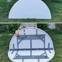 Mesa de Comedor Plegable Redonda de Plástico para Exteriores, Moderna, para Fiestas, Escuelas y Hoteles, con Capacidad para 500 kg, Venta al por Mayor JC-T11