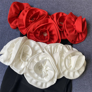 Abito Fasciante da Donna con <span class=keywords><strong>Fiori</strong></span> 3D, Sexy Senza Spalline, Elegante <span class=keywords><strong>per</strong></span> Feste e Serate di Gala - Product Image 5