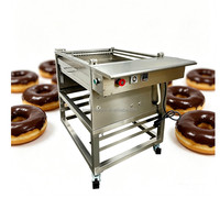 Stainless Steel Lightweight Semi-Automatic Donut Chocolate Coating Enrober Easy Operation for Restaurant Bakery Use