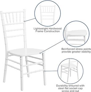 Sedie Chiavari Bianche in Plastica Impilabili Impermeabili per Matrimoni ed Eventi con Cuscino - Vendita all'Ingrosso - Product Image 2