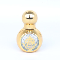 Flacon d'huile essentielle de luxe à bille roulante, 15 ml, flacon en verre doré à double bille, conteneur portable pour échantillon de parfum
