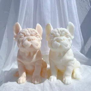 1 Pcs French Bulldog Candle Silicone Mold Puppy Lovers Gift Home Decoration Mould 3D Animal Dog Soy Wax Molds