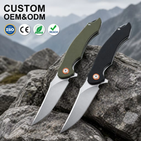 Couteau de camping pliable personnalisé, couteau de poche tactique, acier 8CR13MOV, manche G10, couteau utilitaire à ouverture rapide, couteau de chasse, outil portable T0059