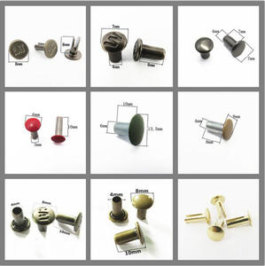 Remaches huecos de acero de hierro niquelado de cabeza redonda única al por mayor para zapatos botas bolsas - Product Image 4