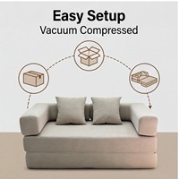 Sofá Cama Modular Simple y Moderno de Pana, Cómodo y Ecológico, para Hotel o Villa, con Funda Extraíble y Secciones Plegables para Espacios Pequeños