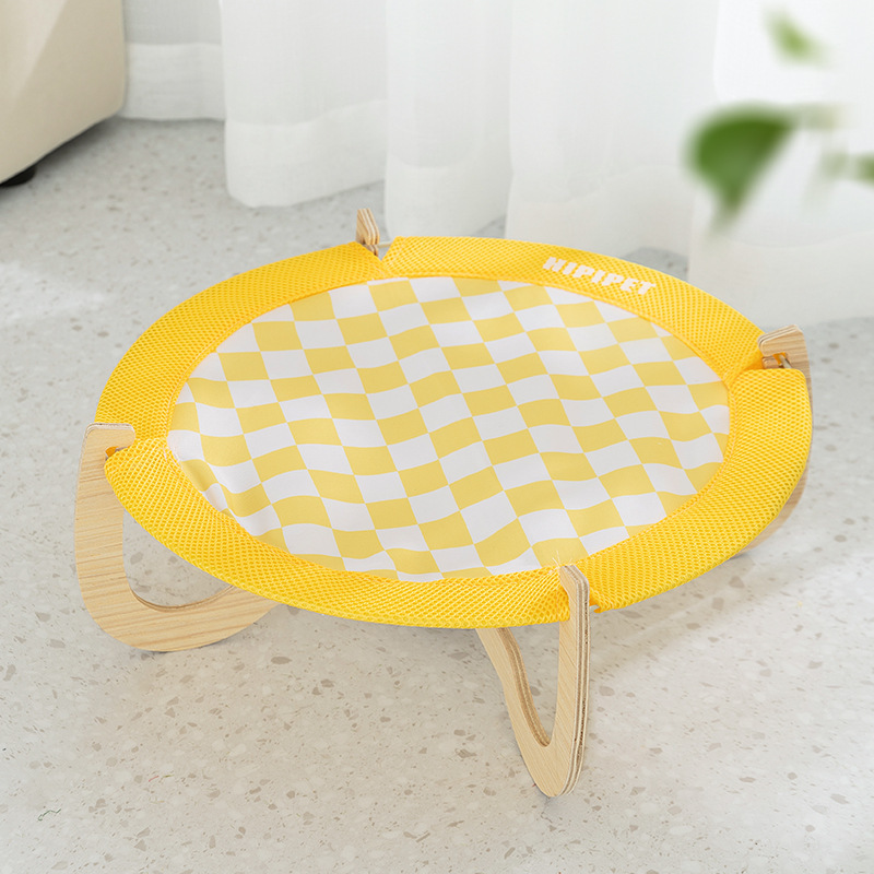 Panier rond jaune - convient aux chats pesant jusqu'à 7,5 kg et aux chiens pesant jusqu'à 5 kg.