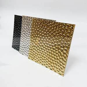 LL250 Factory Direct Sales Pvd Gold Black Silver <b>Mirror</b> Embossed Stainless Steel <b>Sheet</b> Honeycomb Pattern Embossed <b>Sheet</b> - Product Image 6