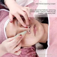 Grattoir spécial en jade pour le nettoyage des follicules, outil de nettoyage de la peau du visage en jade Gua Sha pour usage en salon