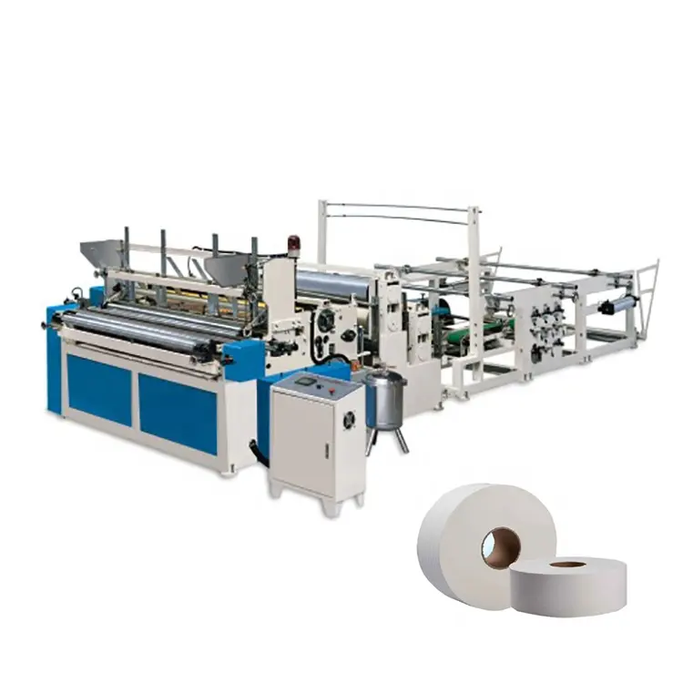 Línea de productos de máquina de rebobinado de papel higiénico de alta velocidad ahorra tiempo automáticamente