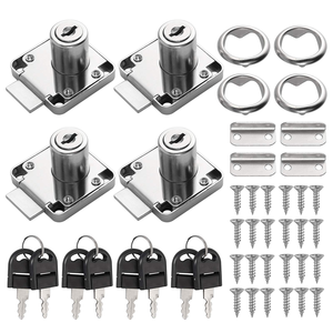 Serrures de <span class=keywords><strong>tiroir</strong></span> en plastique à deux clés, quincaillerie de meubles en fer nickelé et alliage de zinc, pour armoires et bureaux - Vente en gros - Product Image 6