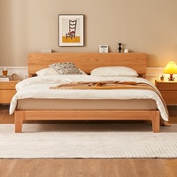 Meubles de chambre à coucher en bois de chêne massif de style minimaliste nordique F8015 Tête de lit en bois réglable de couleur noyer naturel et noir