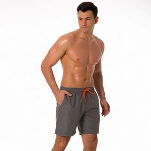 Pantaloncini da Spiaggia da Uomo in Tela Intrecciata, Comodi, Impermeabili, a Vita Media con Stampa Digitale - Product Image 2