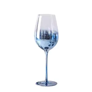 New Design Crystal Star Sky Blue Goblet Dreamlike Drinking Glasses Cup Champagne Flutes Glass For Wedding Party Banquet