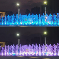 Piste de danse LED interactive carrée moderne et populaire, fontaine musicale extérieure colorée pour le plaisir
