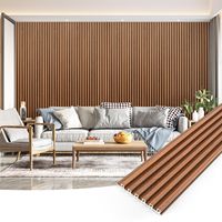 Panneaux muraux rainurés en bois composite WPC pour décoration intérieure et extérieure avec textures de surface rainurées, revêtement mural décoratif
