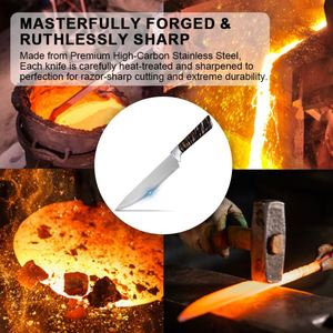 Factory Wholesale Kitchen <b>Knife</b> <b>Set</b> With Covered Handle Six-Piece Chef'S Vegetable Fruit Cutter <b>Sharp</b> Serrated Steak <b>Knife</b> - Product Image 3