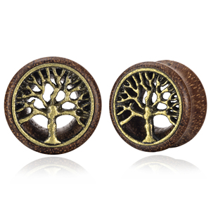 Expansores de Oreja Unisex Retro con Diseño de Árbol de la Vida, Túneles de Madera para Oreja, Tapones para Oreja, Joyería Corporal para Bodas, Regalo Moderno - Product Image 3