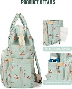 Muestra Gratuita, Bolsa de Pañales de Lona y Cuero con Logotipo Personalizado del Fabricante, Bolsa de Pañales para Bebé Duradera y Elegante - Product Image 6