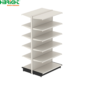 Custom Size Single Sided <b>Pegboard</b> Grocery <b>Shelf</b> Adjustable Metal Display Rack Perforated Wall Shelving for Supermarket - Product Image 6