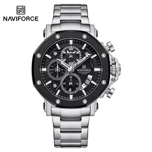 นาฬิกา NAVIFORCE 8065 รุ่นใหม่สำหรับผู้ชาย คุณภาพสูง แฟชั่น ดีไซน์มัลติฟังก์ชั่น ตัวเรือนสแตนเลส กันน้ำ เรืองแสง นาฬิกาควอตซ์ - Product Image 6