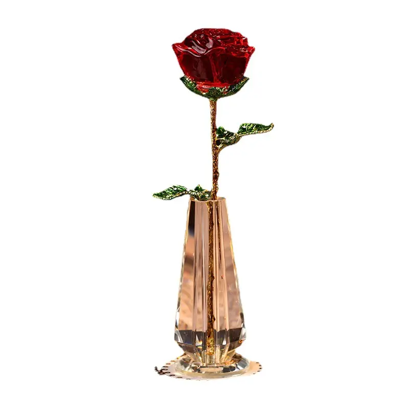 Kristal Mawar Hari Valentine Hadiah Kreativitas Dekorasi Ulang Tahun Pernikahan Ornamen Kristal Mawar