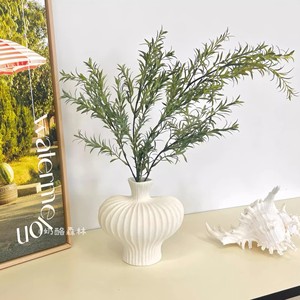 Vase en céramique de style rétro avec fleurs artificielles, pièce unique, décoration de bureau pour la maison, accessoires de mariage - Product Image 4