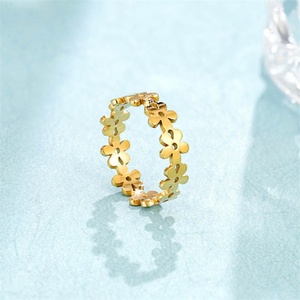Simple Fashion Anniversary Gift Geometric Flower Link <b>Finger</b> <b>Rings</b> for Women - Product Image 5