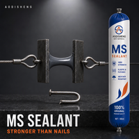 Perekat Polimer MS Hitam Bentuk Sosis 590ml Daya Rekat Tinggi Tanpa Primer Sealant Hibrida untuk Konstruksi Jendela Pintu dan Fasad